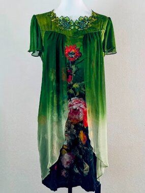 #0008 92% Mulberry Silk and 8% Sp Chinese Style Mulberry Silk Dress